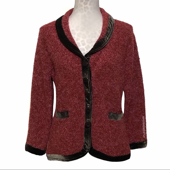 Anthropologie Jackets & Blazers - 90’s Anthropologie Boucle & Velvet Jacket